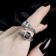 silver detailed memorial rings