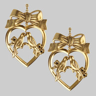 Love bird heart earrings