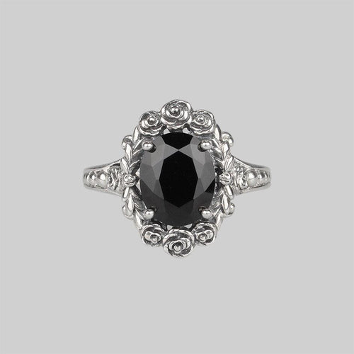 SLAY. Black Spinel Silver Dagger Single Earring