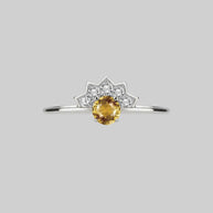  starbust citrine quartz gemstone ring 