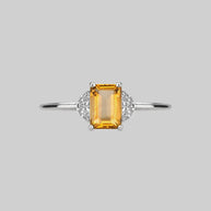 Citrine Quartz gemstone silver ring