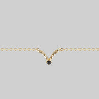 CUPID. Black Spinel Chevron Collar - Gold