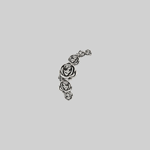 RHAPSODY. Dagger Through Rose Stud Earring - Silver