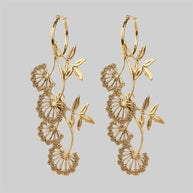 Long floral earrings