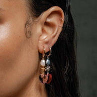 Dangly glass heart earrings