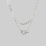 Silver t-bar chain necklace