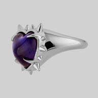 cabochon mood stone spike signet ring 