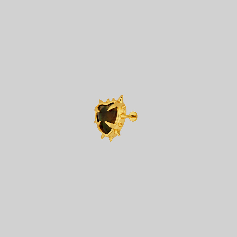 EMO. Spiked Heart Mood Stud Earring - Gold