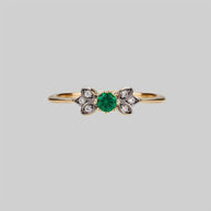 Gold and green quartz ring