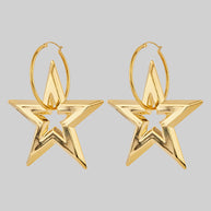 huge gold star hoop earrings
