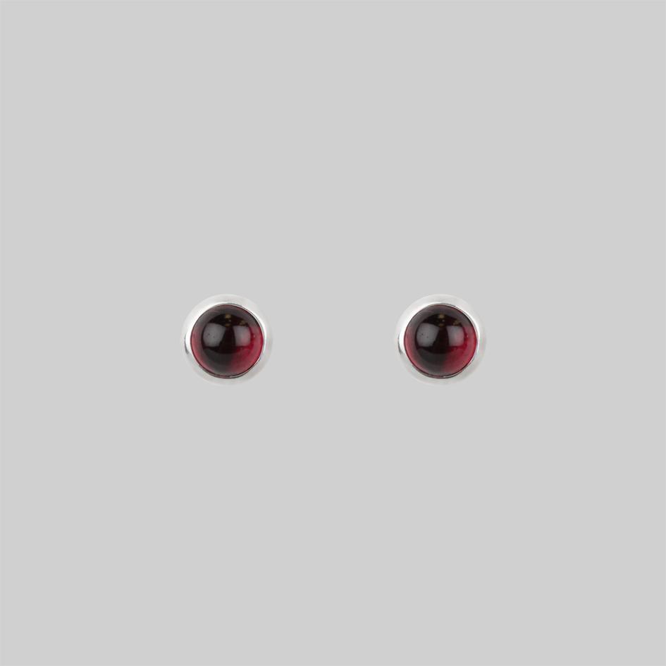 Garnet gemstone studs