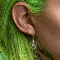 Glass butterfly earrings