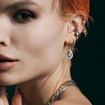 Gold cherub hoop earrings