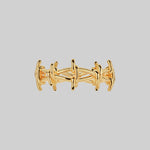 Gold barbed wire ring