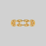 Gold double chain ring
