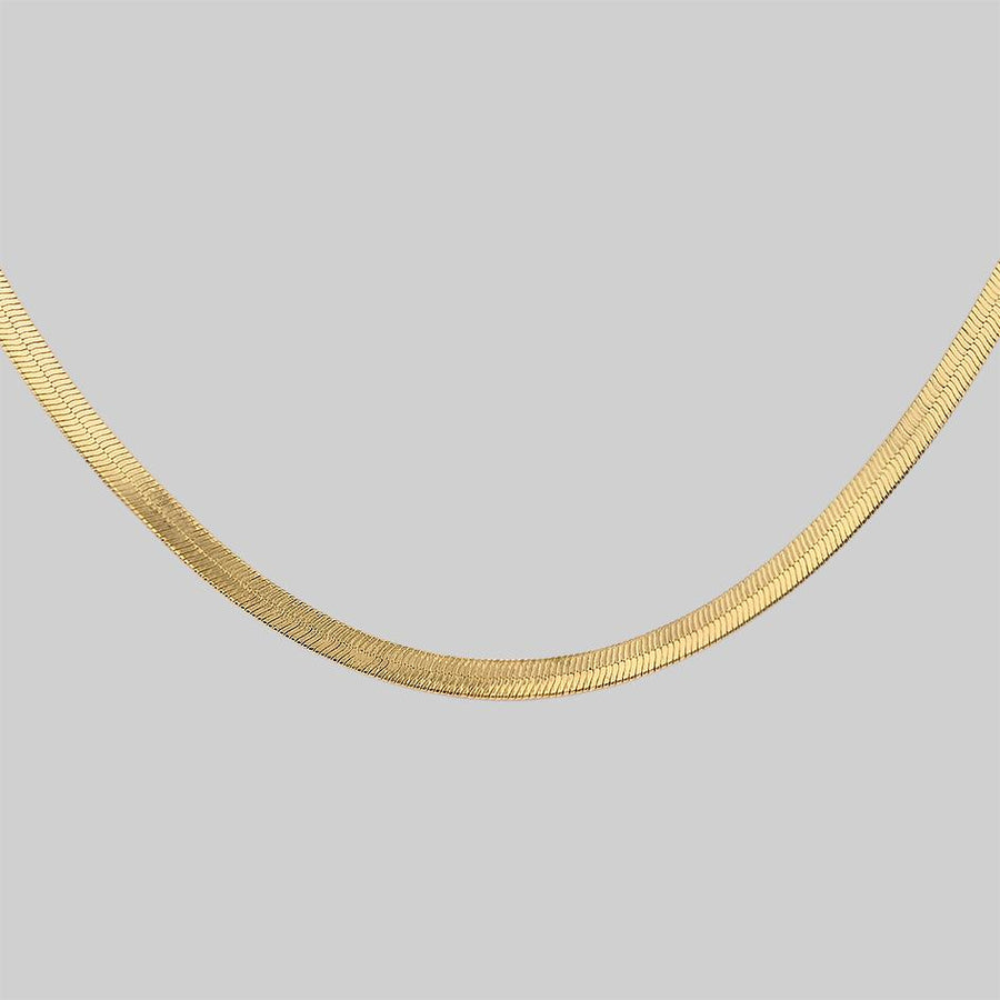 14k Yellow Gold Herringbone Chain Necklace - 2.5 MM | Eternate