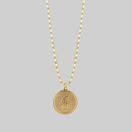 Initial Medallion Gold Necklace (A - M)