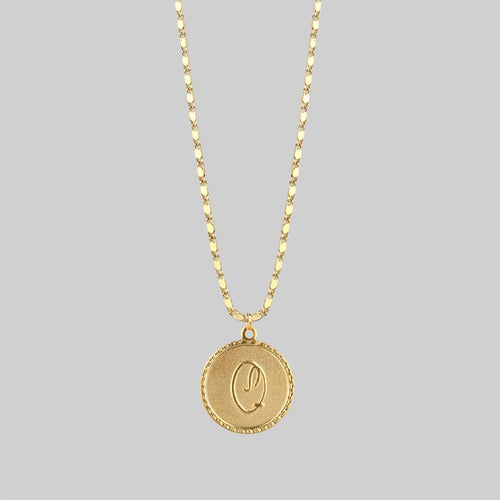 Buy Befettly Initial Necklace,14K Gold-Plated Children Necklace Round Disc  Double Side Engraved Hammered Name Necklace 16.5'' Adjustable Personalized  Alphabet Letter Women Pendant F at Amazon.in