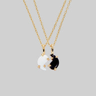 Gold Yin Yang pendant pair necklaces