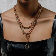 Gold chunky long chain