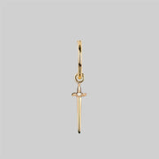 BETRAYAL. Cubic Zirconia Dagger Hoop Earrings - Gold