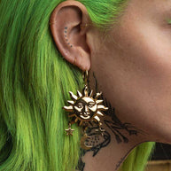 gold dreamcatcher earrings