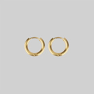 Small gold hinge huggie hoop earrings