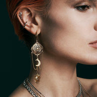 Gold-monn-and-star-chain-earrings