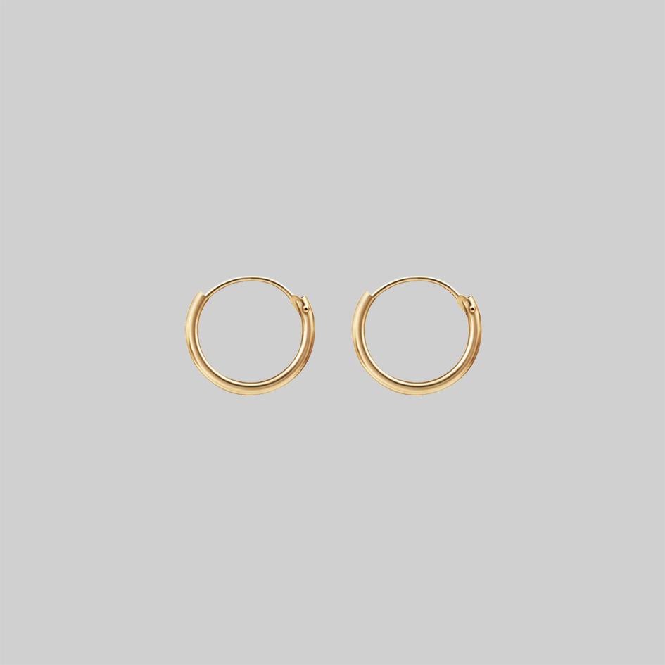 Gold plated sterling silver hoops