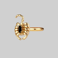 scorpion ring with onyx gemstone