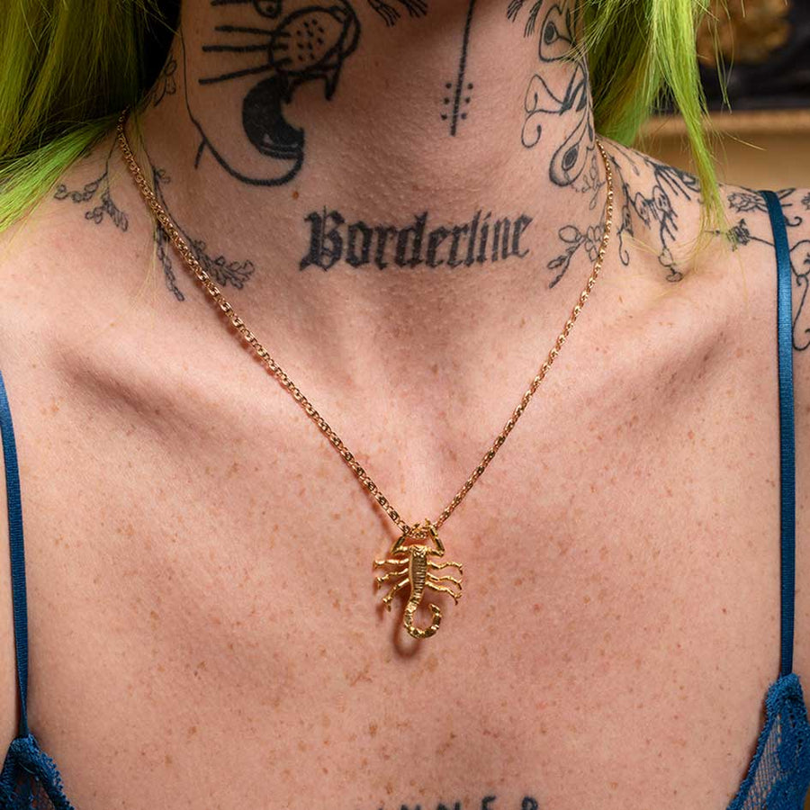 gold scorpion pendant necklace