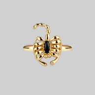 scorpion ring, gold ring with gemstone 