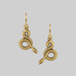 Gold snake hoop earrings