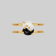 Gold Yin and Yang gemstone ring