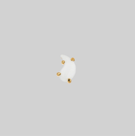 Yin & Yang Gemstone Stud Earring - Gold