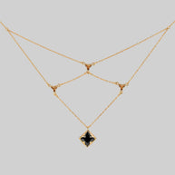 VAULT. Square Onyx Layered Choker - Gold