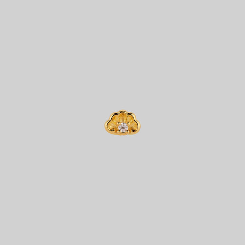 BEAUX. Tiny Skull & Black Spinel Stud Earrings - Gold