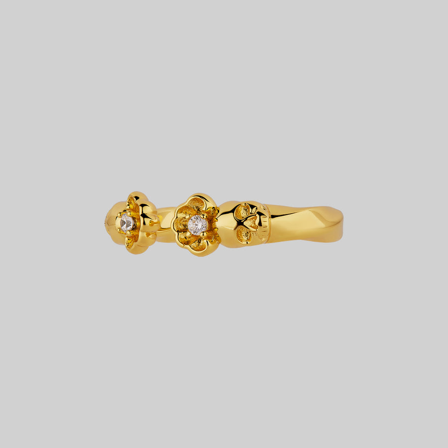gold skull band ring 