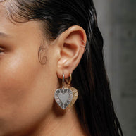 Heart coin earrings hoops