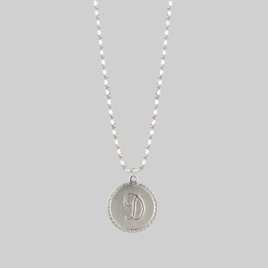 Initial Medallion Silver Necklace (A - M)