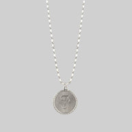 Siliver initial medallion necklace