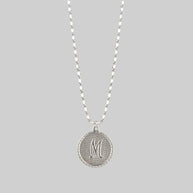 Initial Medallion Silver Necklace (A - M)