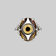 sterling silver colourful glass eye ring