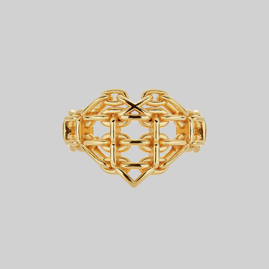 Large gold heart ring