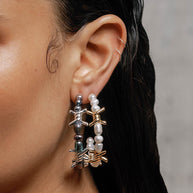 Barbed wire hoop earrings gold deals