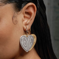 Large retro love earrings