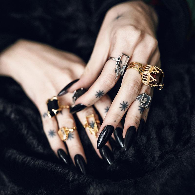 TEMPLE OF Garnet CZ Cathedral Ring Gold – REGALROSE