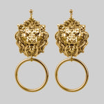 ANWAR. Lion Knocker Earrings - Gold