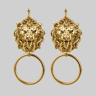 ANWAR. Lion Knocker Earrings - Gold