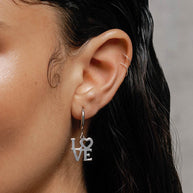 Love word earrings